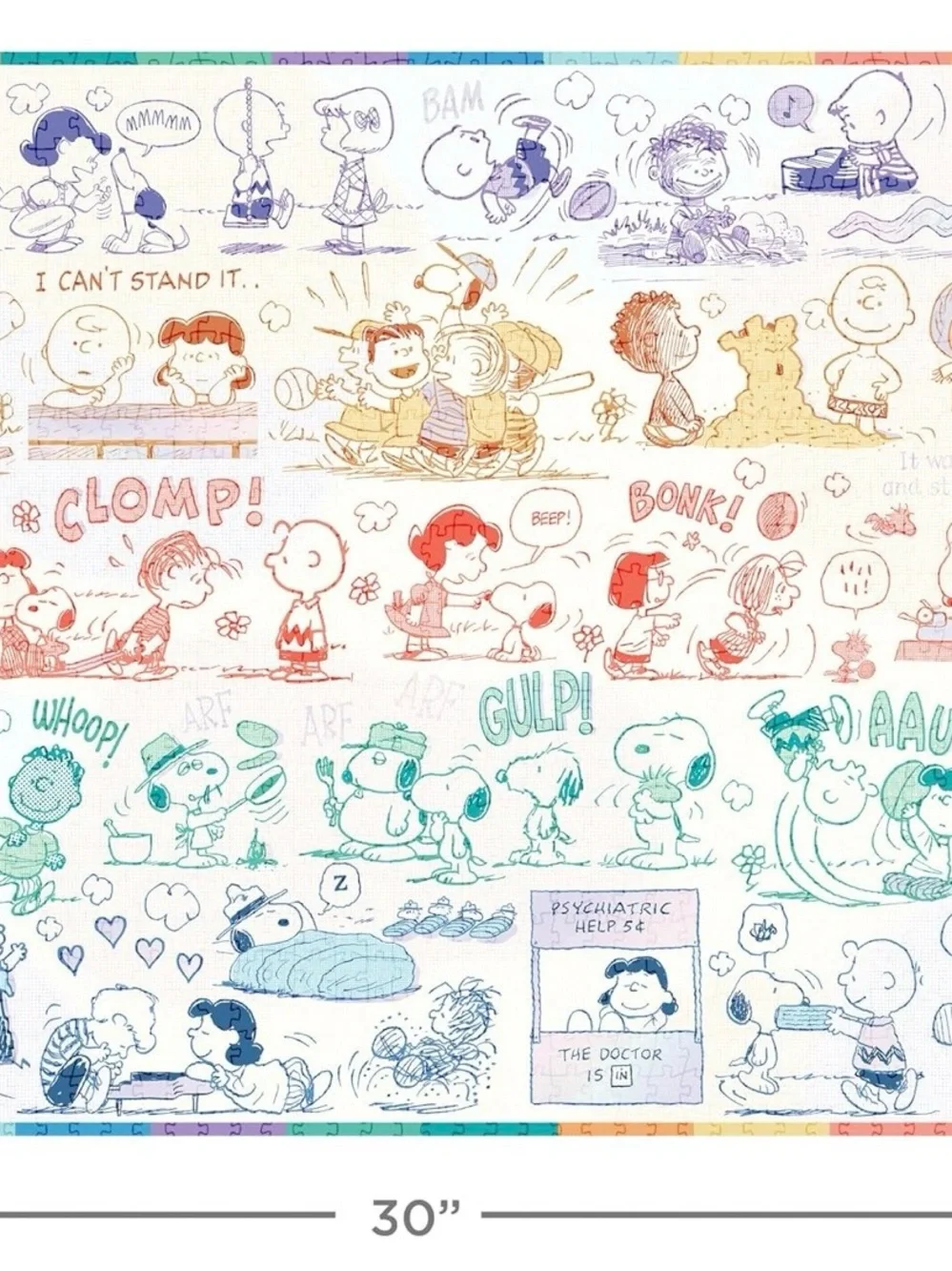 Peanuts Puzzle - Red, Teal, Blue Comic-Strip Artwork